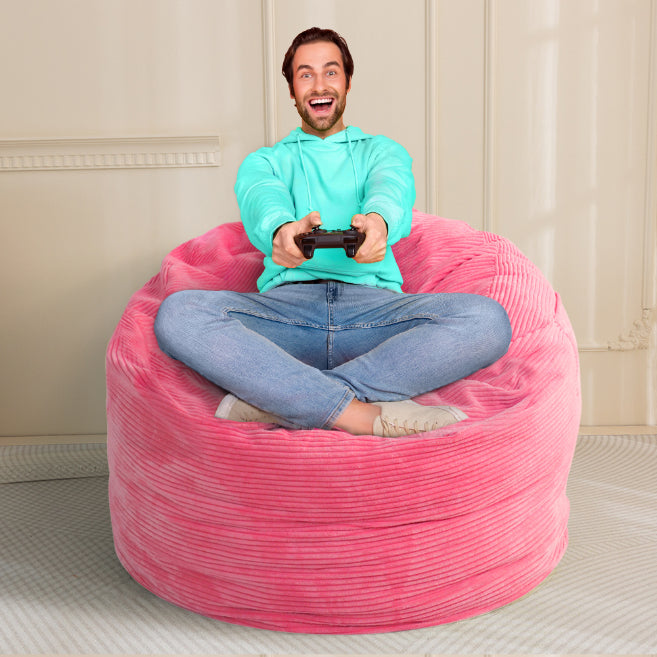 MAXYOYO Giant Bean Bag Bed - Corduroy Convertible Chair & Floor Mattress for Adults | Comfortable Lounge Chair & Guest Bed for Living Room, Bedroom & Dorm