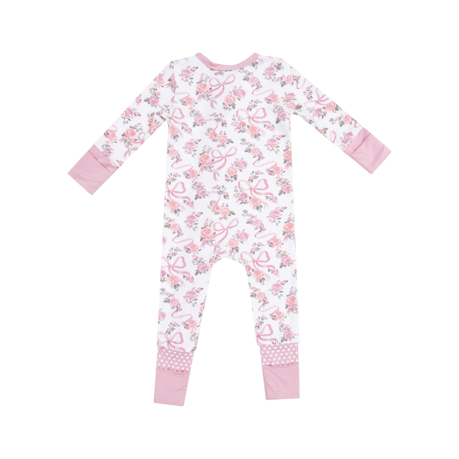 Stylish Ribbon & Floral Zipper Romper for Baby Girls | Soft & Comfortable Outfit | Perfect for Birthday, Photo Shoots & Special Occasions