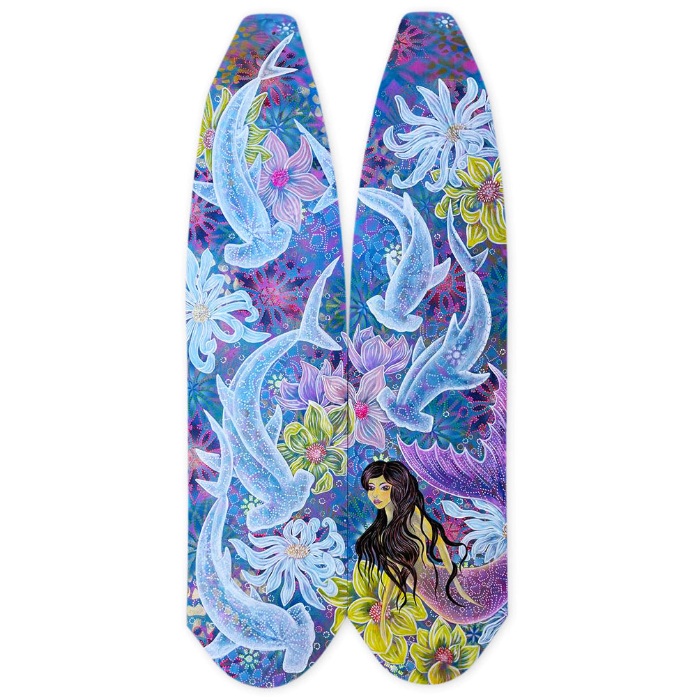 Custom Hand-Painted Free Diving Carbon Fin Blades by Naomi Gittoes | Professional Scuba & Spearfishing Gear for Ocean Adventures