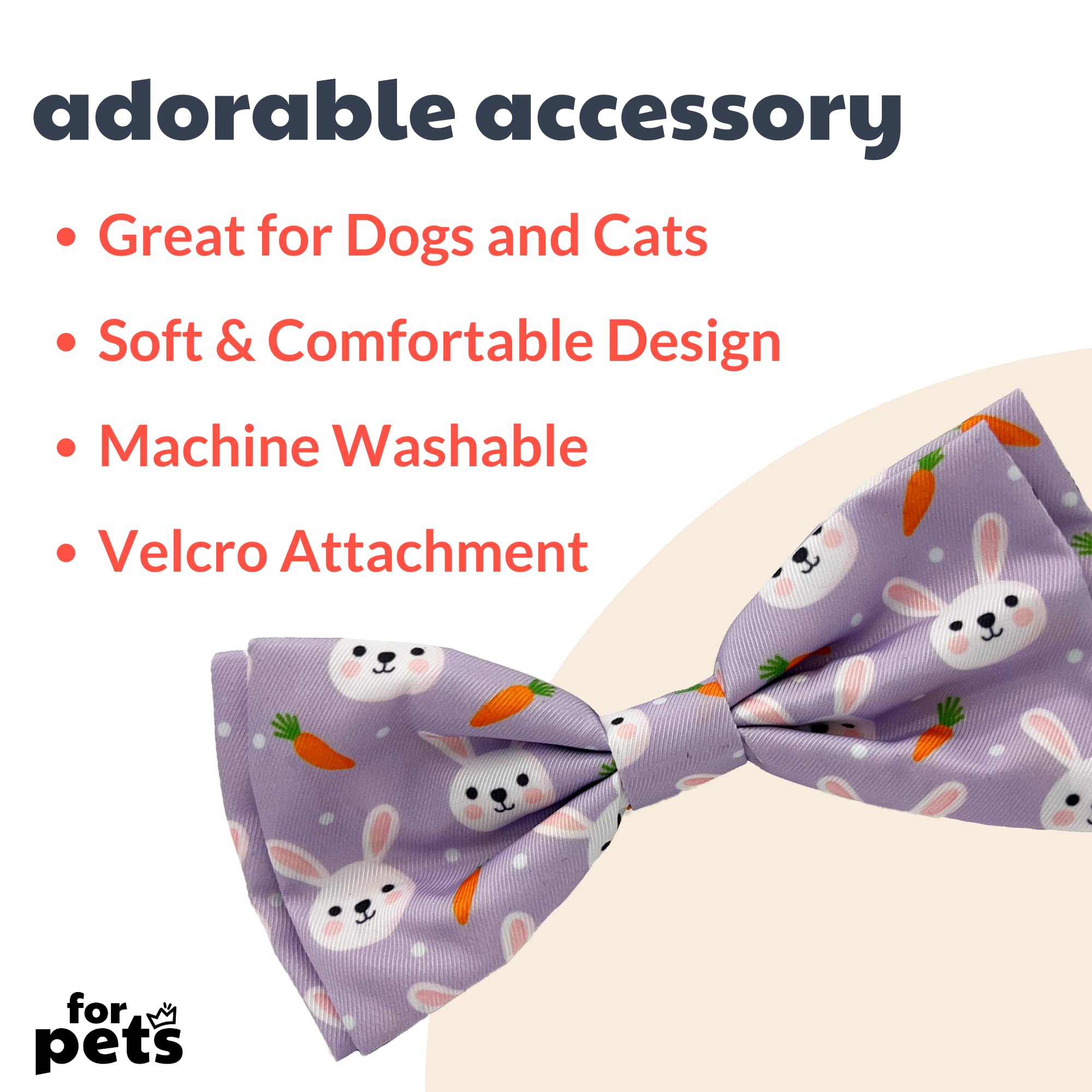 Huxley & Kent Funny Bunny Bow Tie for Dogs & Cats - Small Easter Spring Pet Collar Accessory | Cute, Comfortable & Durable H&K Bowtie | Perfect for Easter Photos, Pet Parties & Spring Celebrations