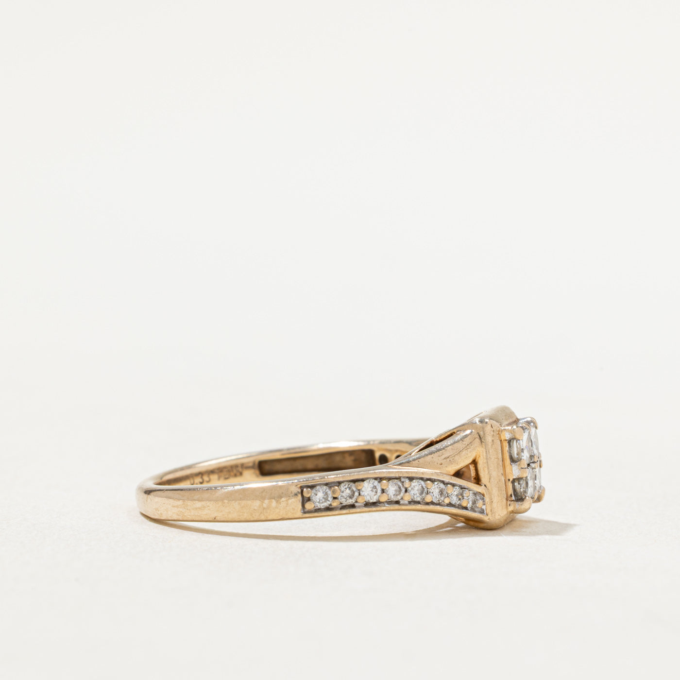 0.33ctw Diamond Grid Tapered Ring - Size 7.25 | Elegant Stackable Wedding Band, Anniversary Gift for Her | Perfect for Bridal Jewelry & Special Occasions