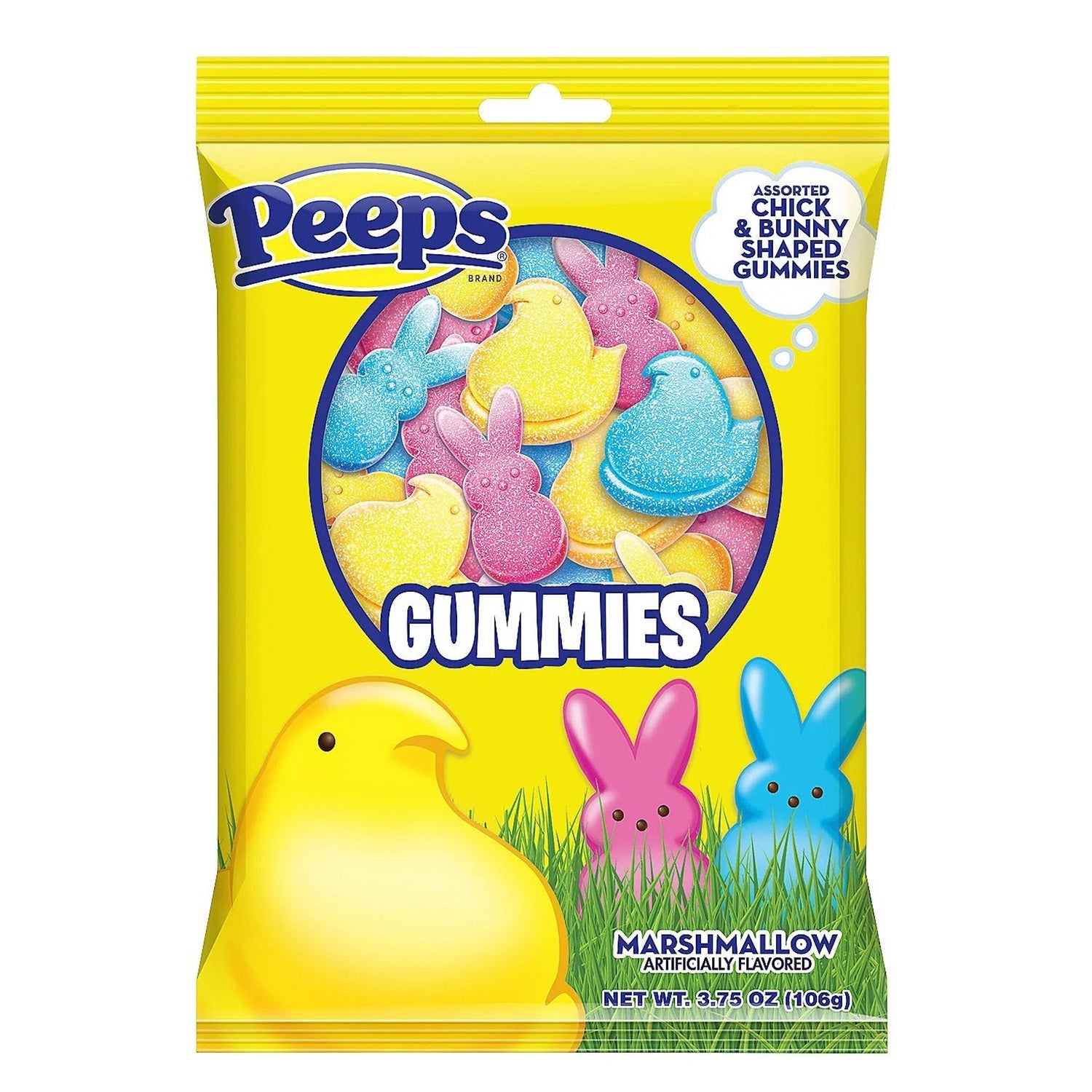 Flix Candy Peeps Peg Bag Gummy Candy - 3.75oz (12 Count) Box - Easter Basket Stuffers, Party Favors & Sweet Snacks
