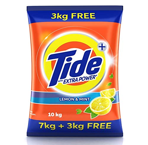 Tide Plus Extra Power Laundry Detergent Powder - 7kg Lemon Mint Scent with 3kg Free Bonus | Heavy-Duty Stain Removal for Clothes, Sheets & Towels | Ideal for Family Laundry & Large Loads