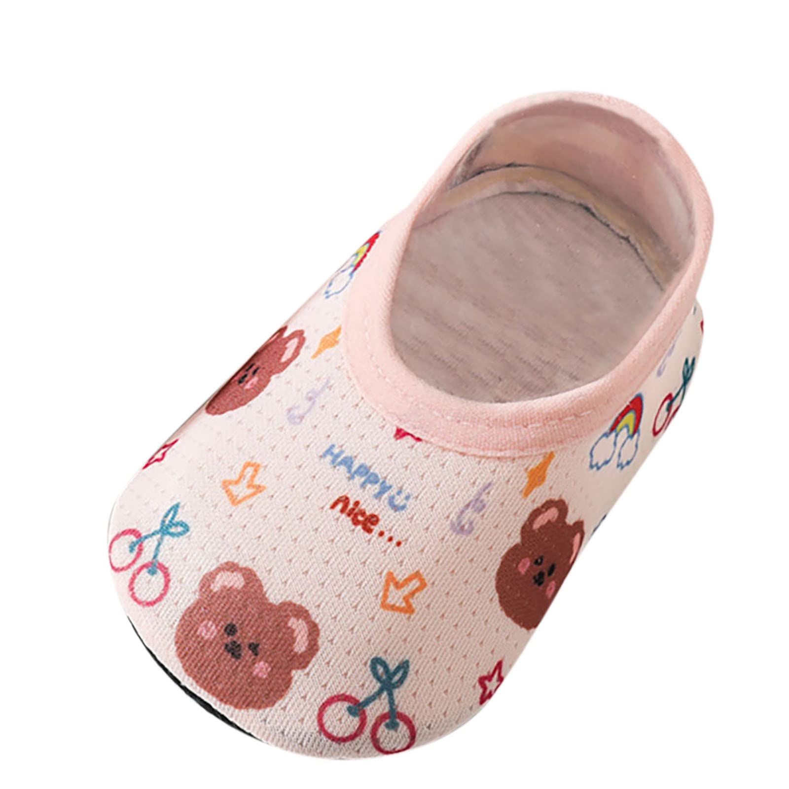 Breathable Mesh Baby Socks for Spring & Summer - Non-Slip Soft Sole Cartoon Bear Toddler Socks for Indoor Play & First Walking Steps