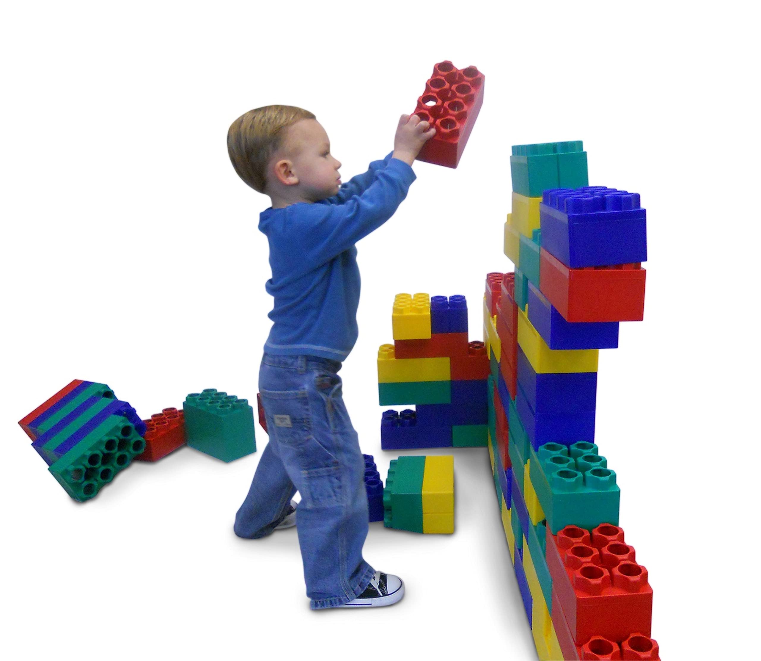 Jumbo Building Blocks 96-Piece Standard Set - Large Interlocking Construction Toys for Kids, Toddlers & Preschoolers - STEM Learning, Creative Play & Educational Fun