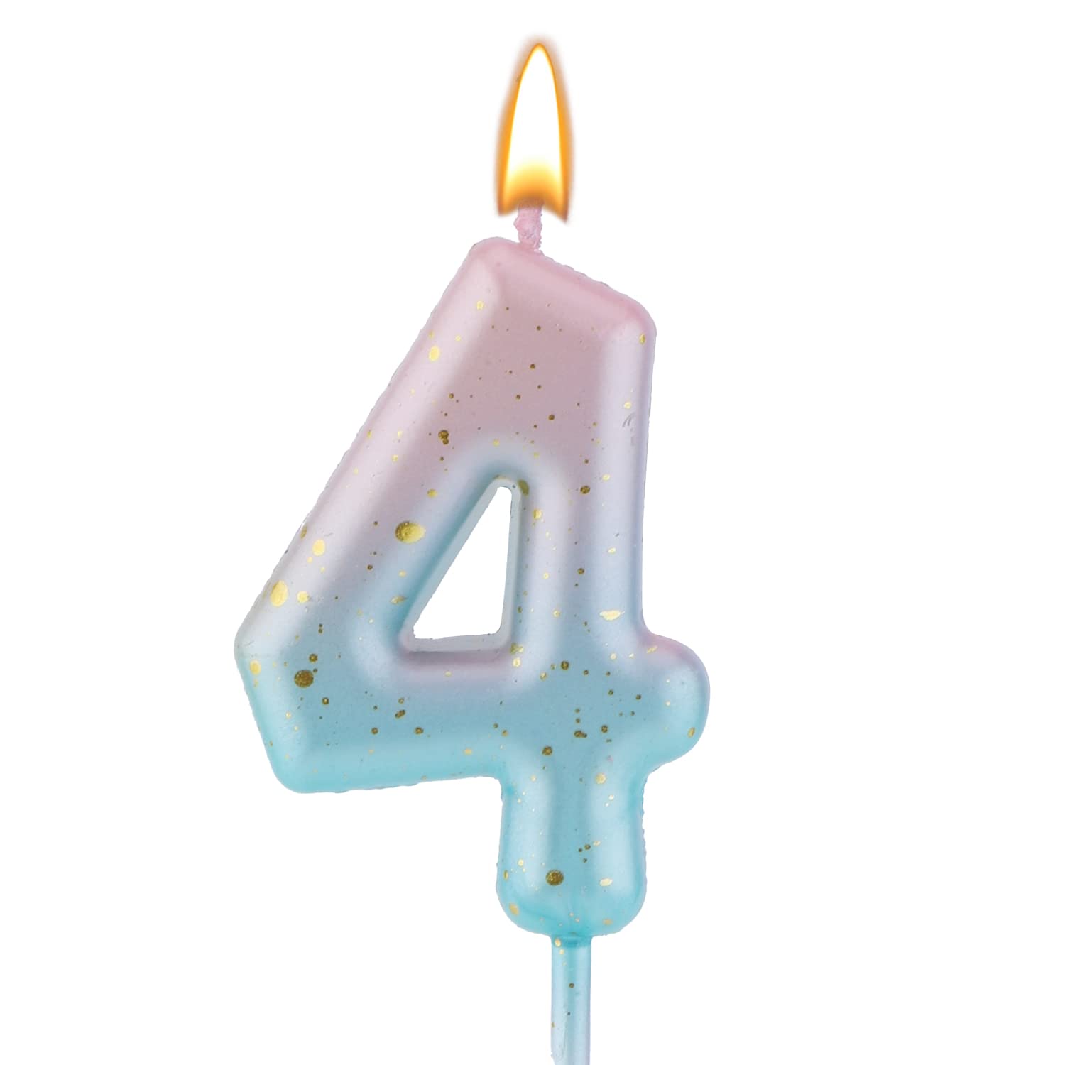 Pink Blue Gradient Birthday Number & Letter Candles for Cake Decorations - Perfect for Birthday Parties, Anniversaries, and Special Celebrations