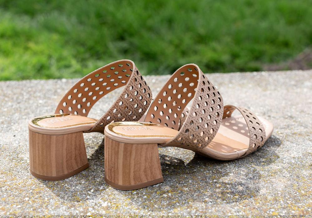 Orcade Skyler Women's Comfortable Brazilian Leather Mid Heel Sandals - Perfect for Summer Weddings, Beach Vacations & Casual Outings
