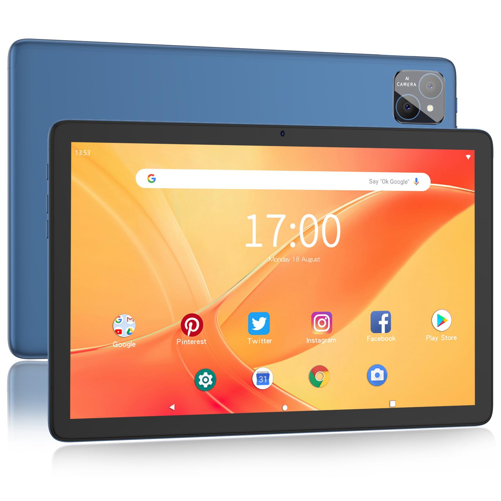 PRITOM TAB12 10 Inch Android 13 Tablet with 5G WiFi, Octa-Core Processor, 128GB Storage, 4G LTE SIM Card Slot, 8000mAh Battery, HD Display, Bluetooth & Dual Speakers - Perfect for Work, Study, Streaming & Travel