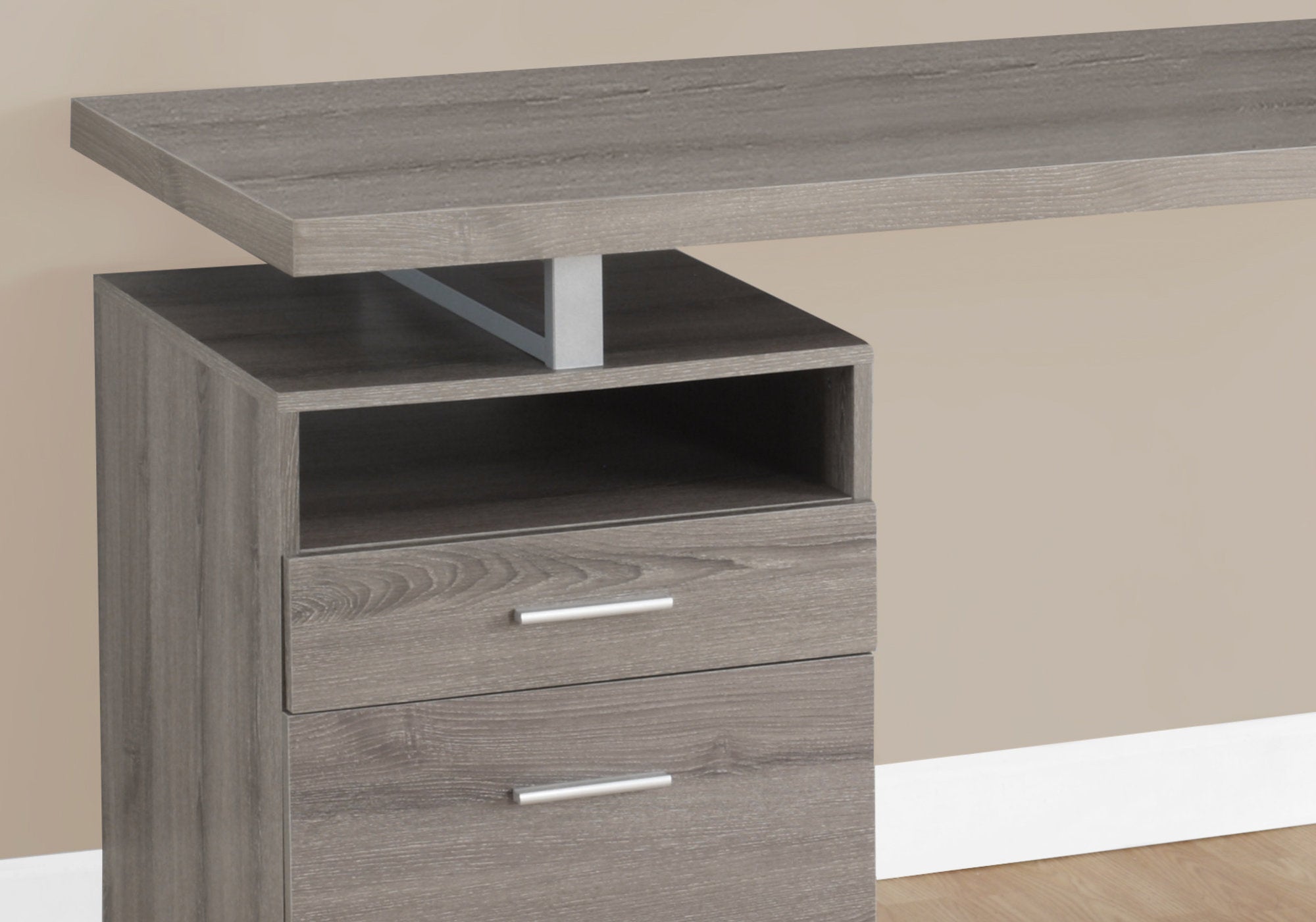 Office Series 60L Dark Taupe Silver Metal Storage Cabinet - Perfect for Home Office, Classroom & Workspace Organization
