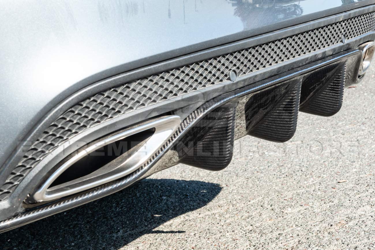 2015-2018 Mercedes Benz W205 C-Class AMG Sport Style Carbon Fiber Rear Bumper Lower Diffuser Replacement - Upgrade Your Car's Aerodynamics & Style for Street Racing & Show Car Events