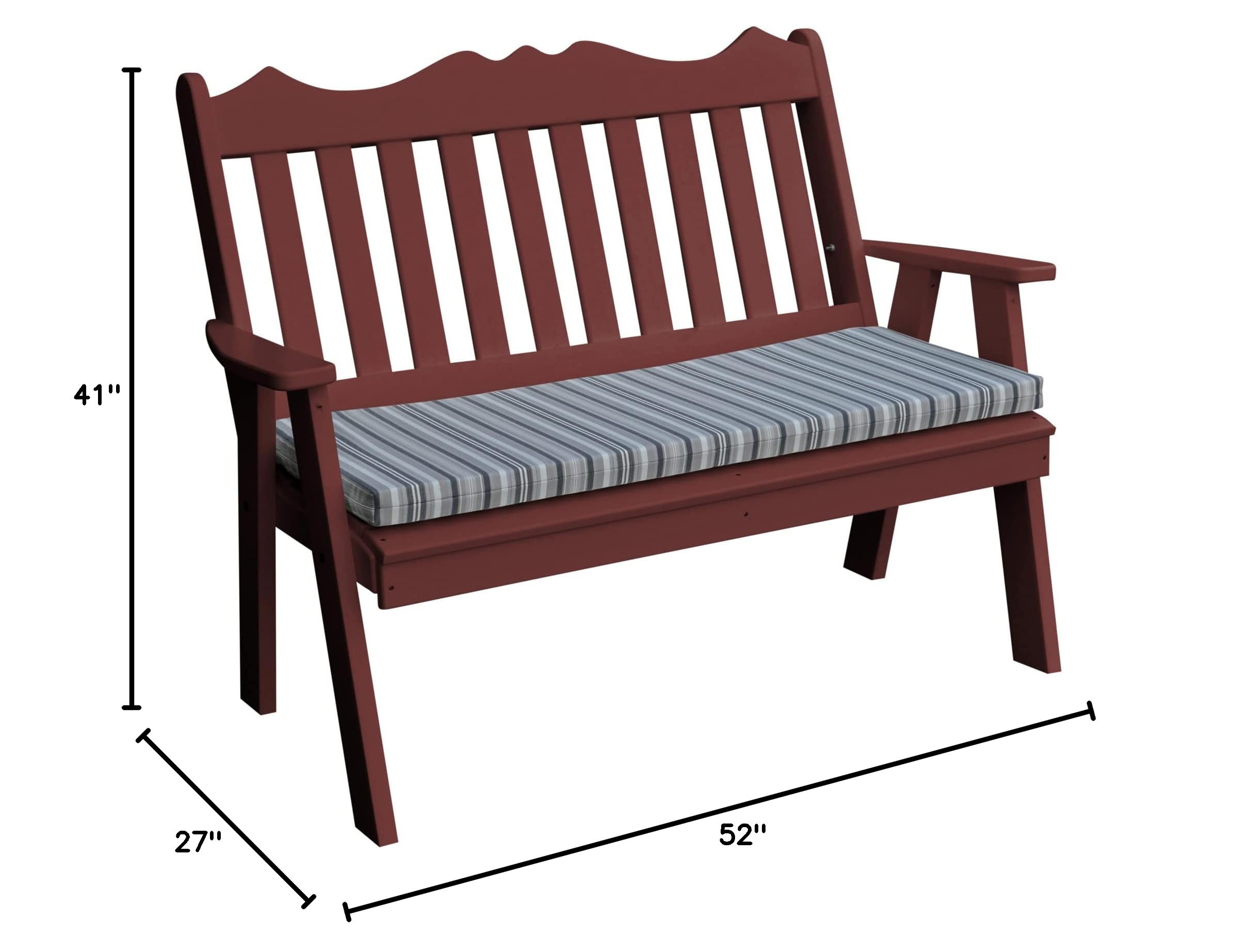 5' Poly Royal English Garden Bench in Cherrywood - Outdoor Patio Furniture for Gardens, Parks & Backyards | Furniture Barn USA