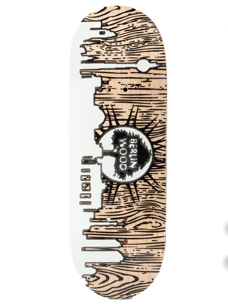 Berlinwood Fingerboard Deck BW Skyline - Professional Fingerboard Skateboard for Tricks & Stunts - Perfect for Skateboarding Enthusiasts & Collectors