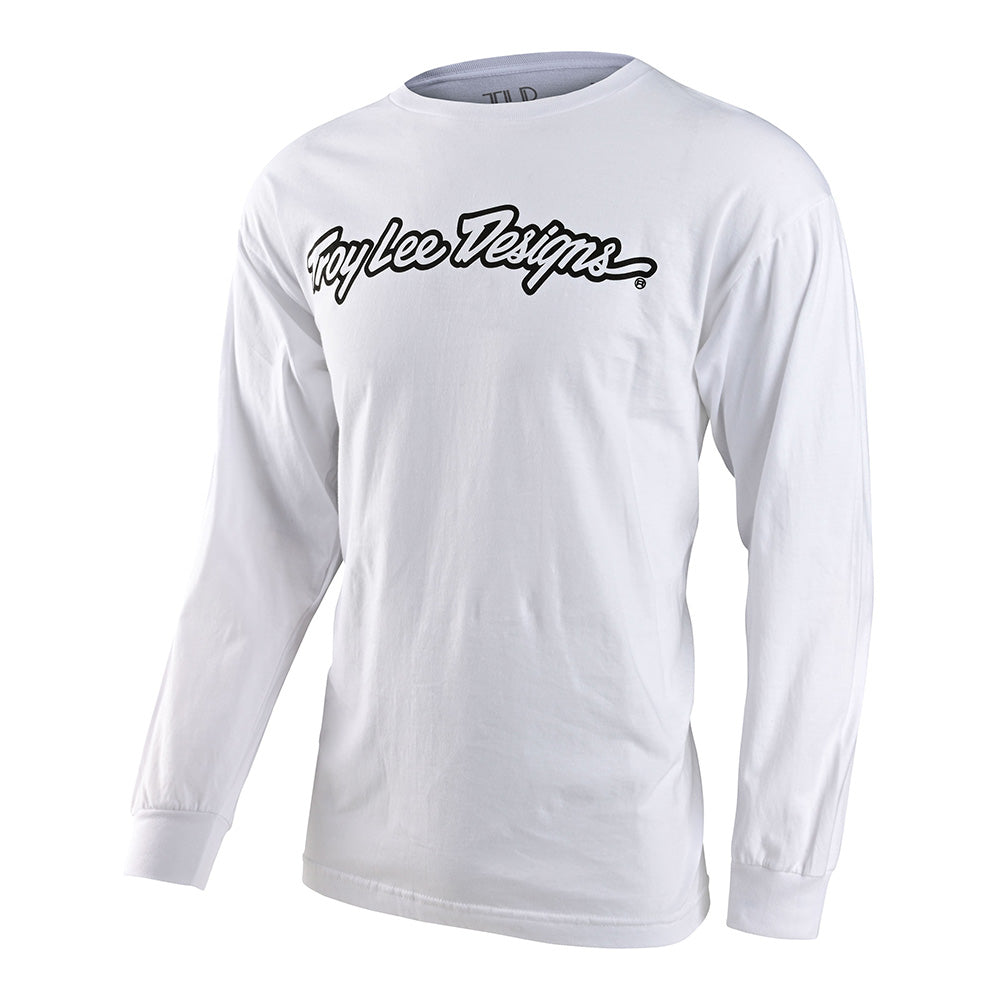 Premium Long Sleeve T-Shirt for Men - Signature White Cotton Crewneck Tee - Casual Wear, Layering & Everyday Comfort