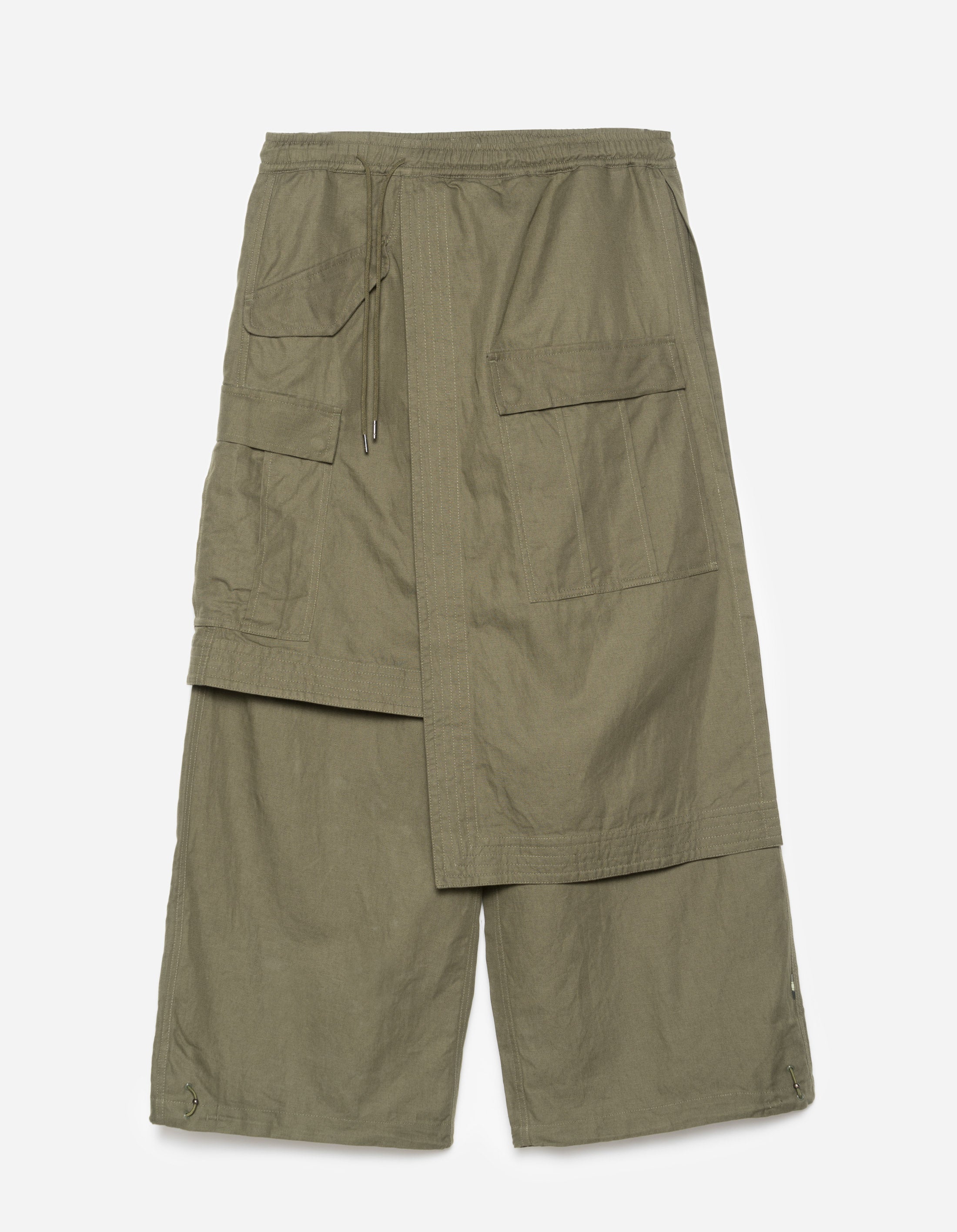 6008 Cobra Asym Cargo Hakama Pants - Olive OG 107F Military Tactical Pants for Outdoor Adventure & Airsoft