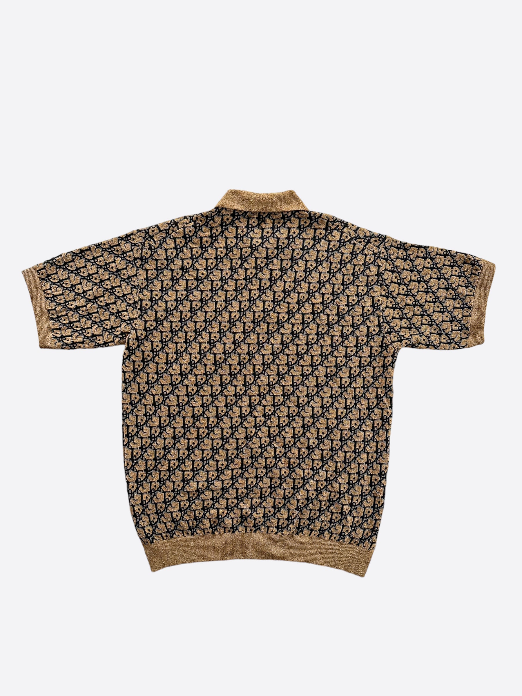 Dior Cactus Jack Beige Oblique Polo T-Shirt for Men - Luxury Designer Cotton Shirt with Signature Print - Perfect for Casual Wear, Street Style & Fashion Events