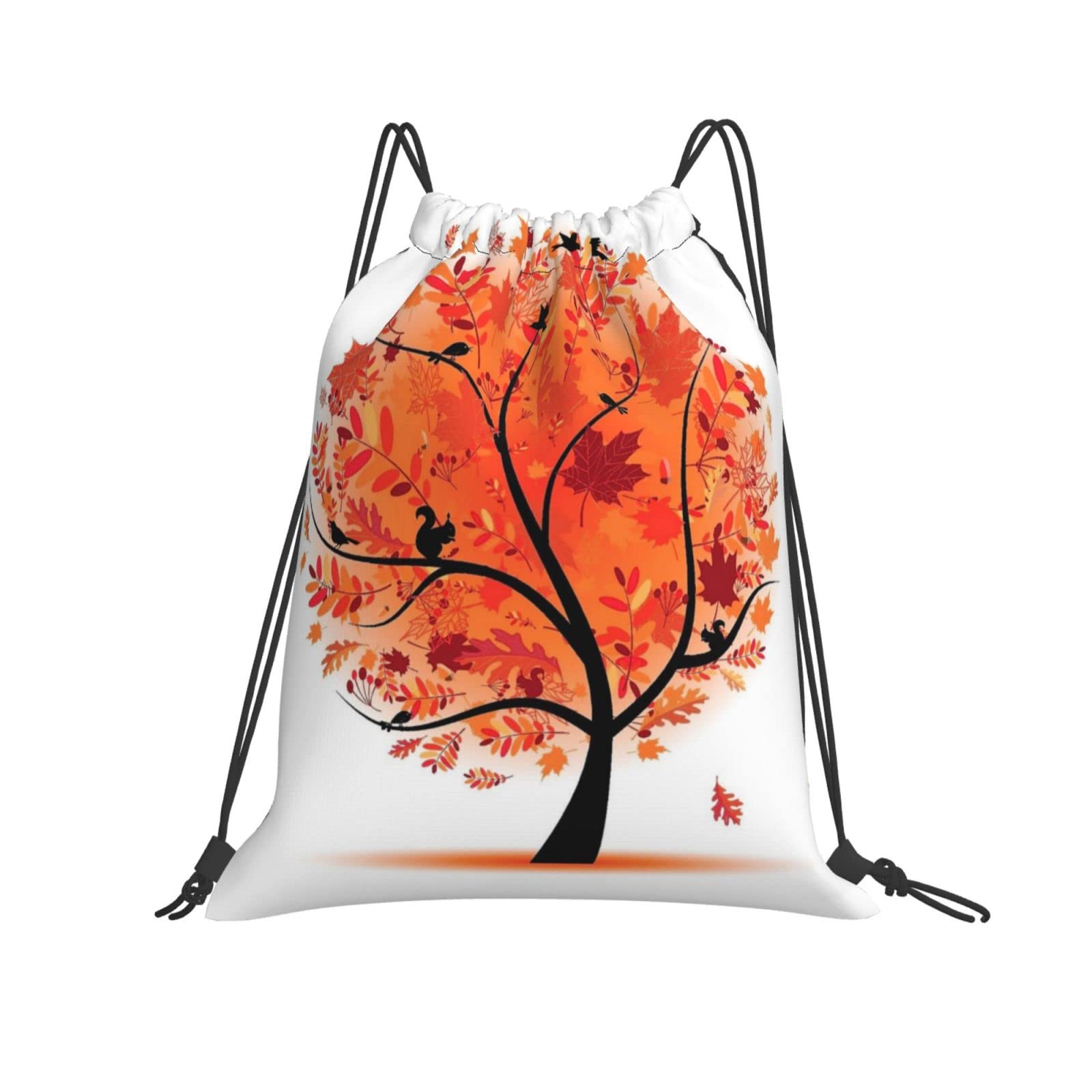 Waterproof Drawstring Backpack - Lightweight Unisex Gym Yoga Sports Travel Shopping Bag - Durable Autumn Maple Tree Design - Perfect for Workouts, Hiking, School & Daily Use