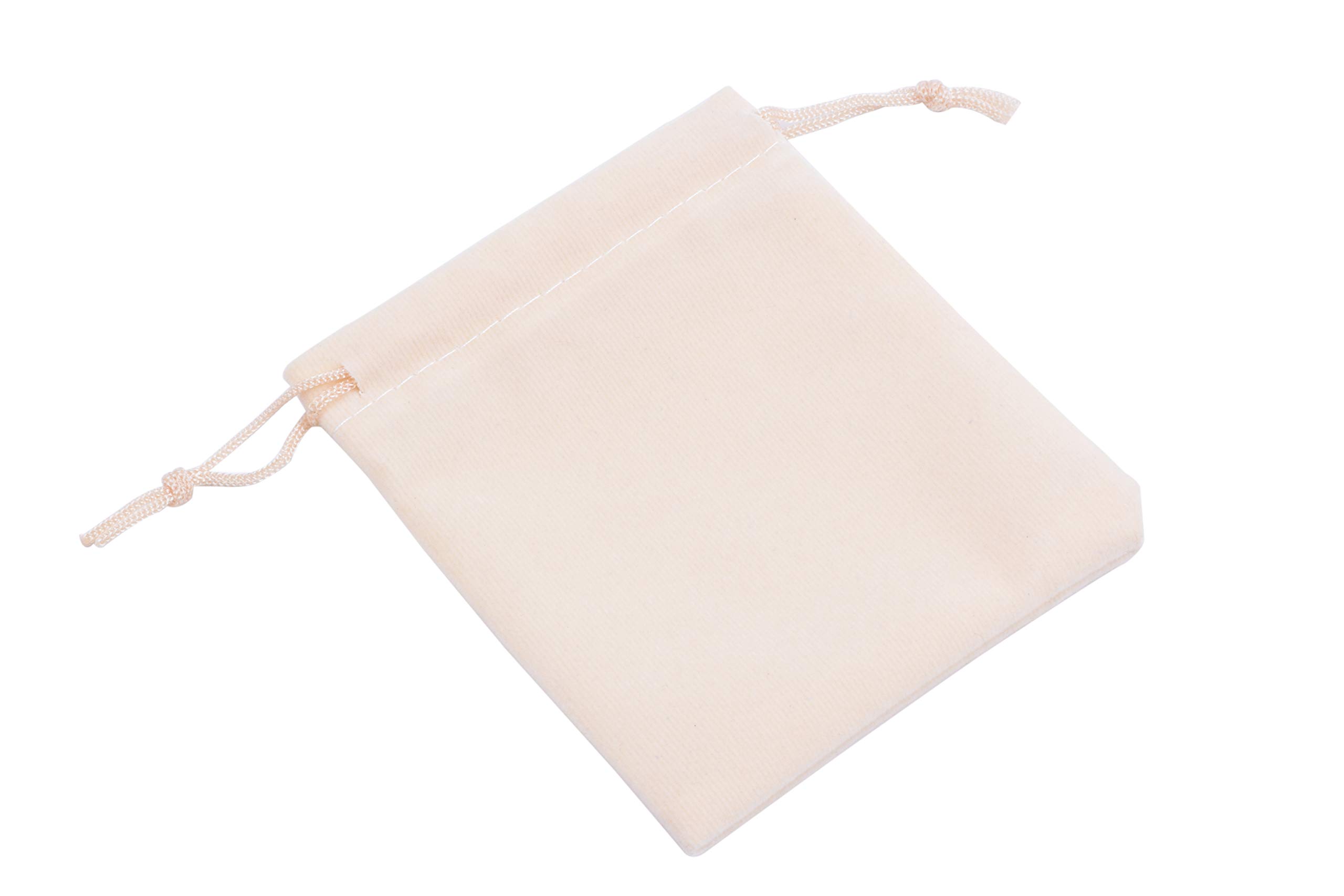 Sansam 25-Piece Cream Velvet Drawstring Bags for Jewelry Storage, Wedding Favors, Party Gifts, Candy Bags - 4.8x6.0 Inches - Elegant Gift Packaging for Bridesmaids, Baby Showers & Special Occasions