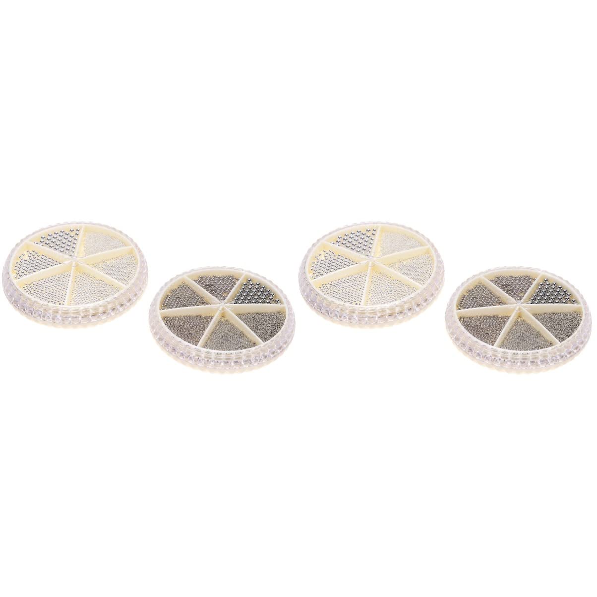 FRCOLOR 4 Sets Crystal Nail Art Beads with Metal Trim - DIY Rhinestone Nail Decorations for Manicure, Gel Polish & Acrylic Nails - Bling Embellishments for French Tips, Nail Salon & Party - Perfect for Wedding, Prom, Special Occasions & Everyday Glam - Great for Home Nail Art, Bridal Makeup & Gift Ideas