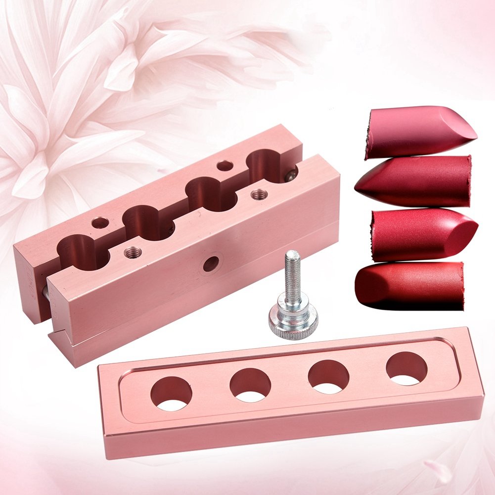 ANGGREK 12.1 DIY Lipstick & Lip Balm Maker Kit - Rose Gold Aluminum Alloy Beauty Tool with 4 Holes for Home Cosmetic Creation | Perfect for DIY Lip Care & Gift Making