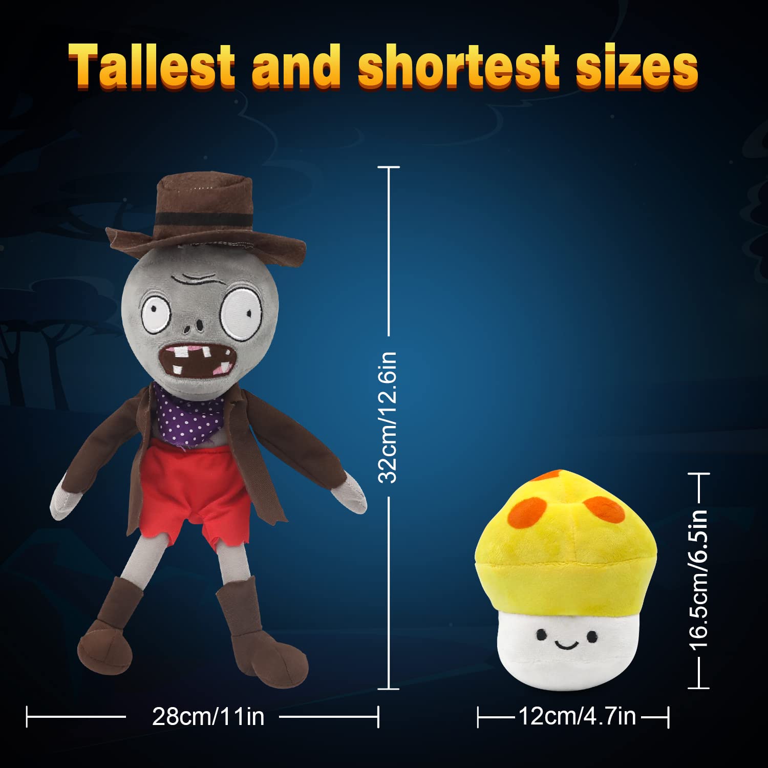 Plants vs Zombies Plush Toy Set (20 PCS) - Soft Stuffed PVZ Character Dolls 6-8 inch - Perfect Gift for Kids, Fans, Birthday & Halloween - Fun Game Room Decor & Collectible Items