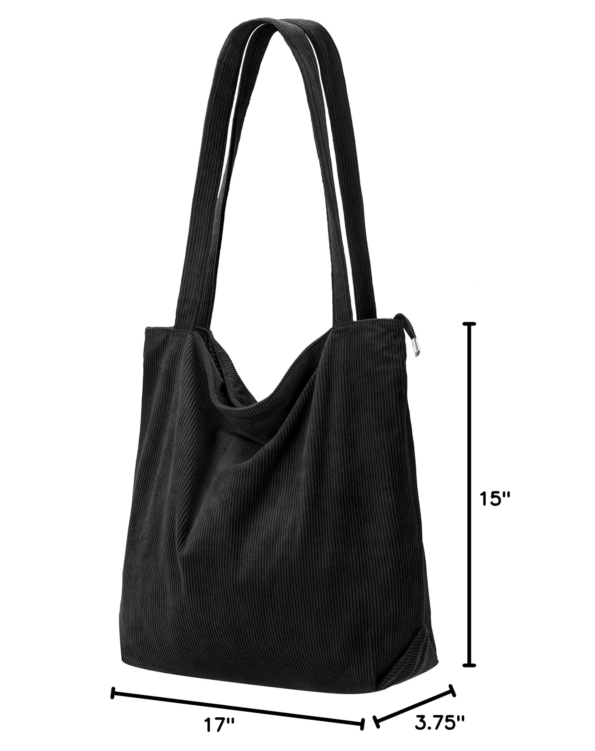Stylish Corduroy Tote Bag for Women - Large Capacity Zippered Hobo Handbag with Inner Pockets | Perfect for Work, Travel & Everyday Use