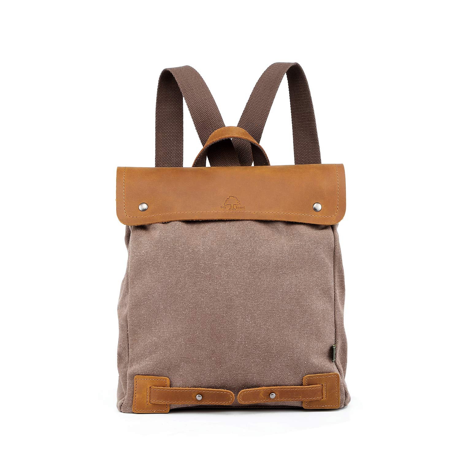 TSD Brand Cooper Canvas Backpack (Khaki) - Durable Vintage Style School & Travel Backpack for Men & Women - Perfect for College, Commuting & Outdoor Adventures