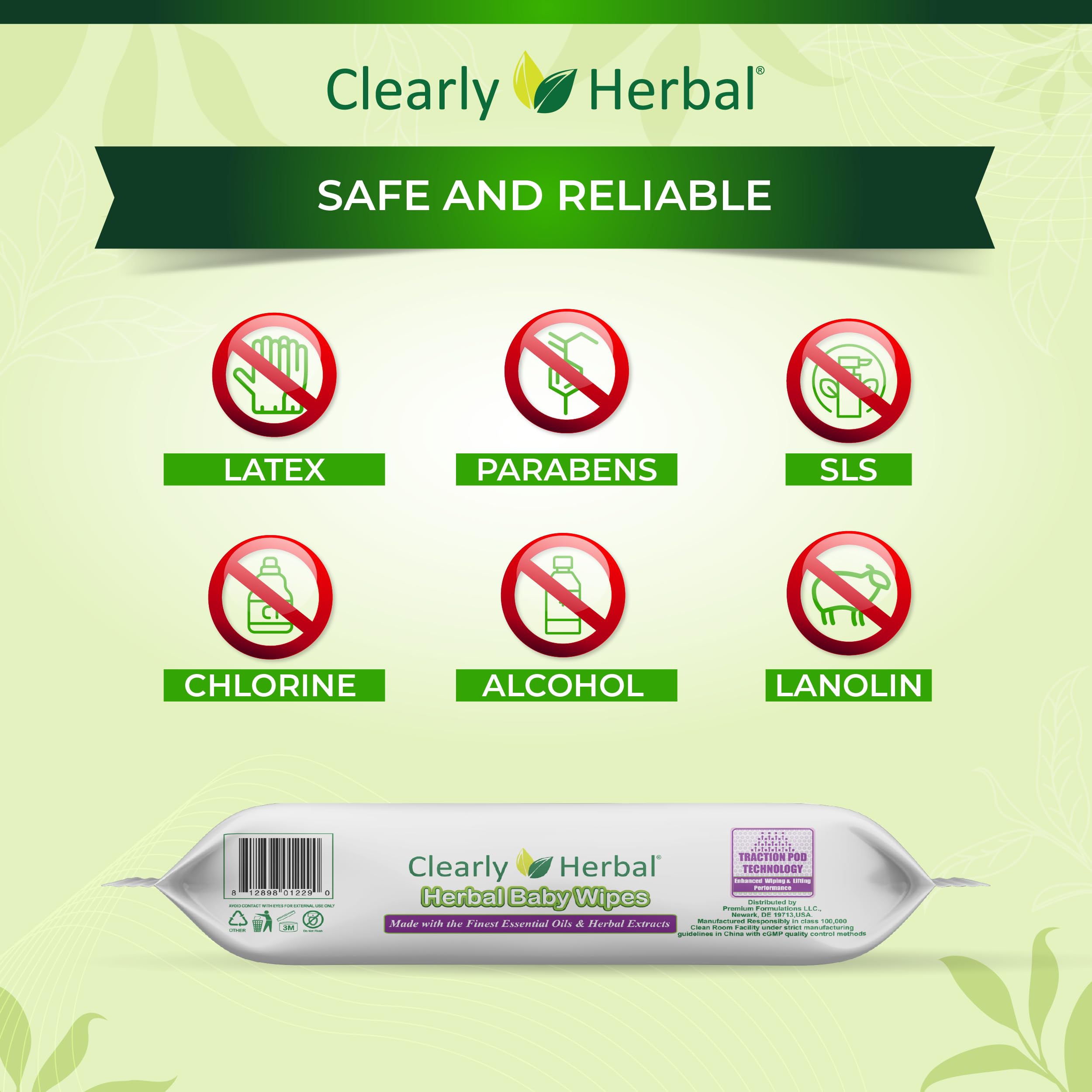 Organic Baby Wipes with Essential Oils & Herbal Extracts | 288-Count Plant-Based Wipes (4 Packs of 72) | Gentle for Newborns, Diaper Changes & On-the-Go Cleaning | Hypoallergenic & Chemical-Free