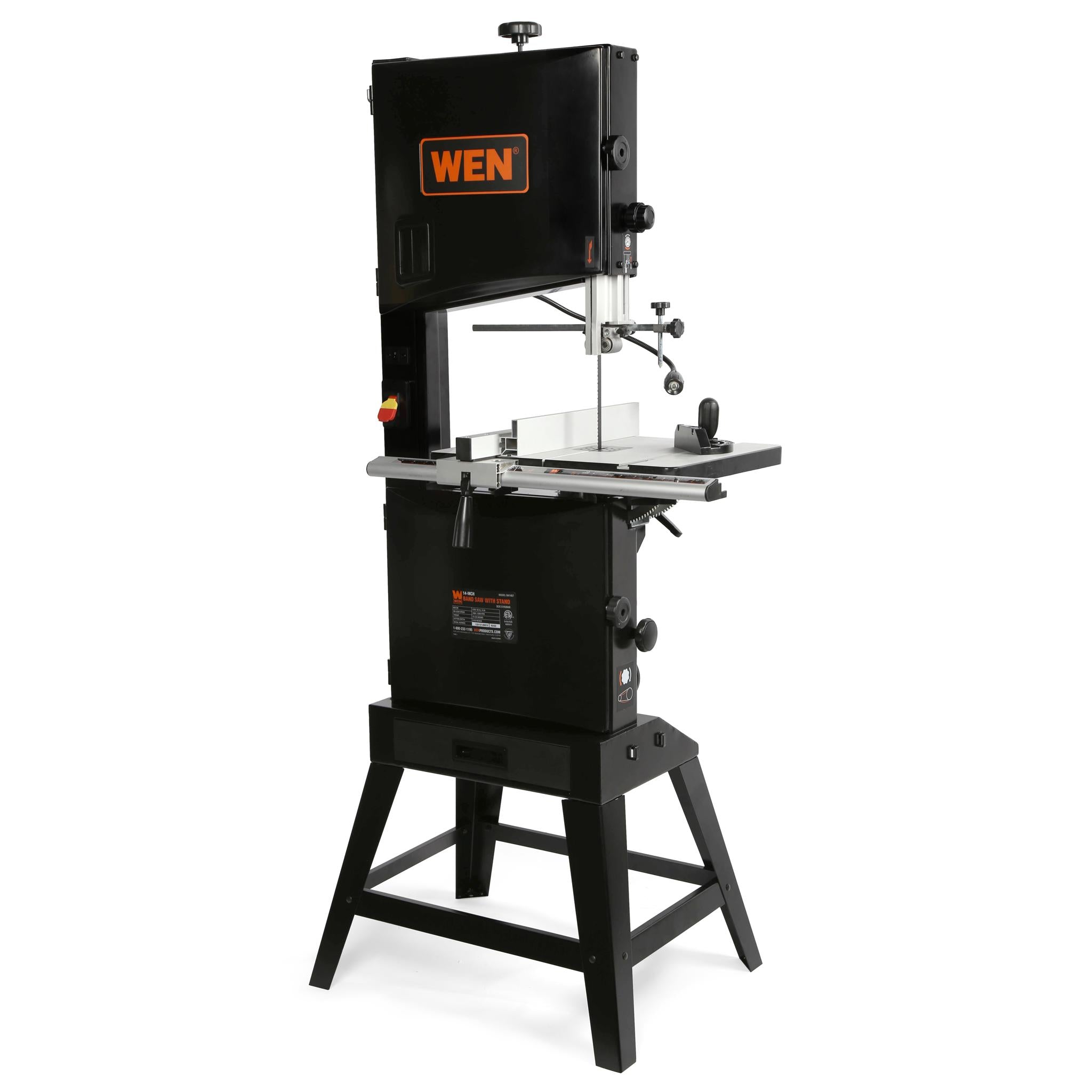 WEN BA1487 14 Inch Two Speed Band Saw with Stand and Work Light - Heavy Duty Woodworking Tool for DIY Projects & Professional Use - Perfect for Cutting Wood, Metal & Plastic in Home Workshop