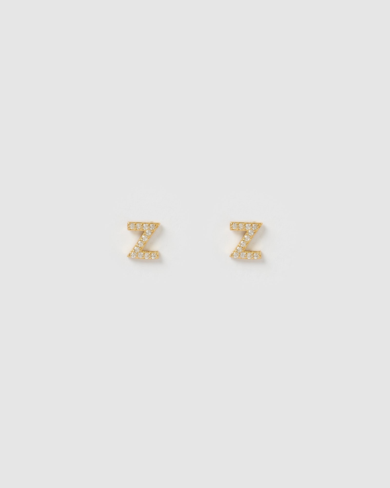 Izoa Gold Alphabet Mini Letter Z Stud Earrings - Dainty & Elegant Jewelry for Women, Perfect for Everyday Wear, Gifts & Special Occasions