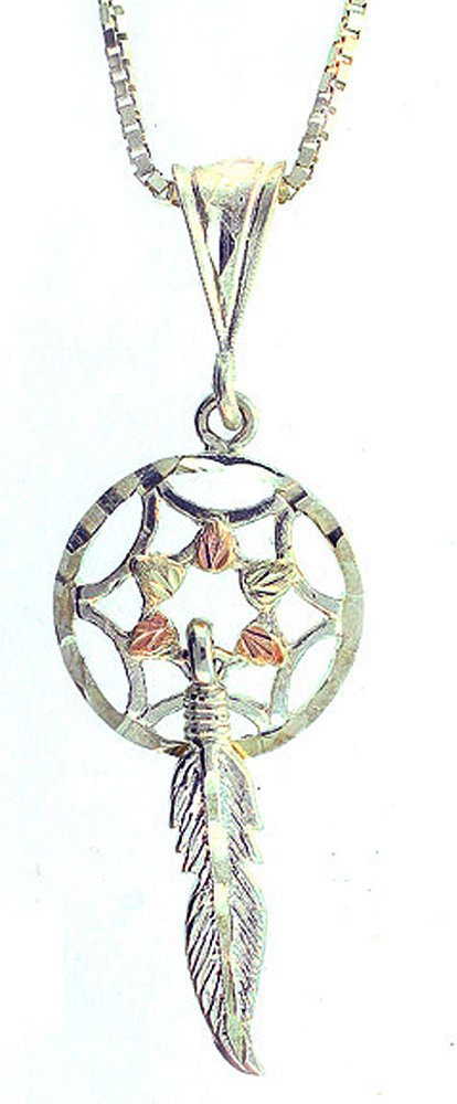 Black Hills Gold Sterling Silver Dream Catcher Pendant Necklace - Elegant Jewelry for Women, Gifts for Her | Perfect for Holidays, Birthdays & Special Occasions