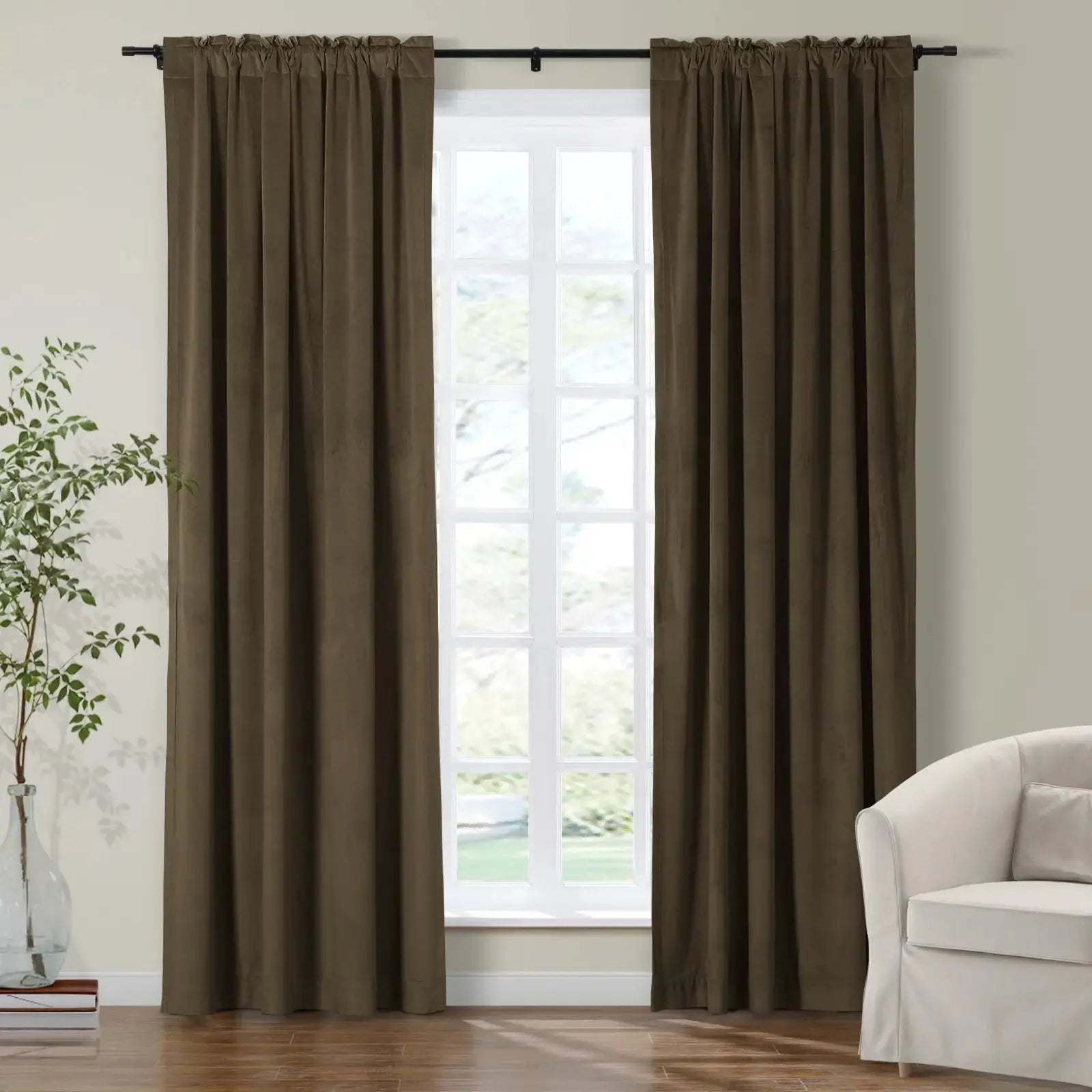 Luxury Birkin Velvet Curtains - Soft Blackout Drapes for Living Room & Bedroom - Premium Soundproof Thermal Insulated Window Treatments for Home Decor