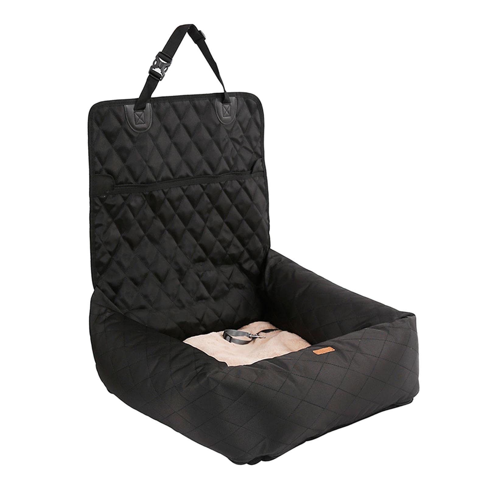 Enakshi Breathable & Waterproof Dog Booster Seat for Cars - Foldable Pet Car Seat for Small Dogs & Cats - Comfortable Travel Accessory for Summer & Winter (Black) | Perfect for Road Trips & Vet Visits