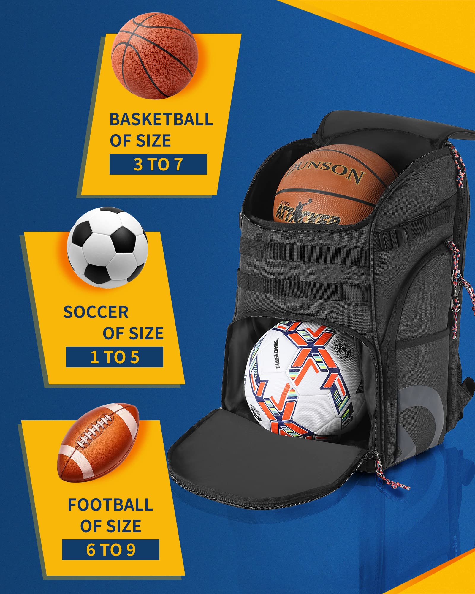 Basketball Backpack with Shoe Compartment - Sports Gym Bag for Men & Women - Perfect for Basketball & Soccer Practice