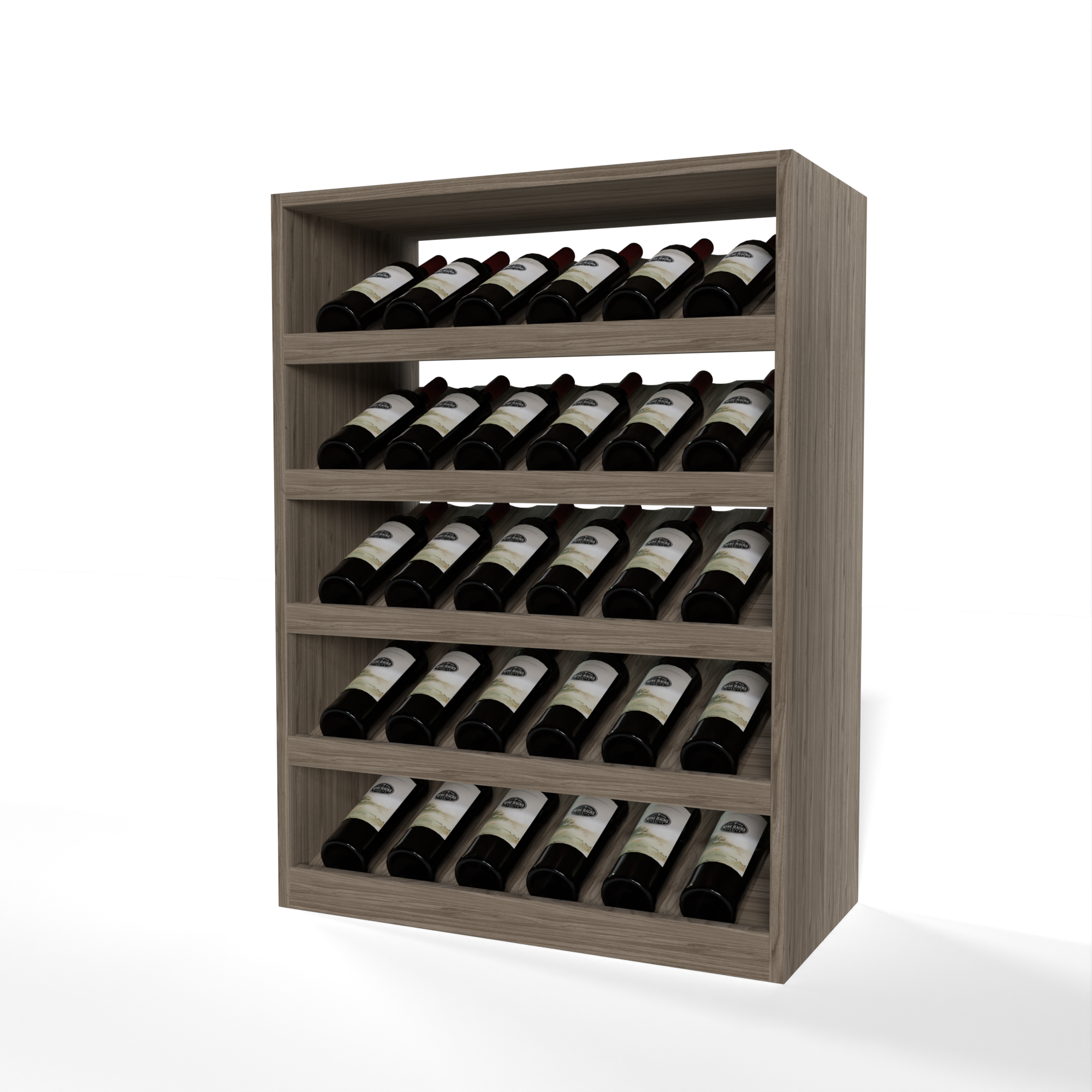 GrandCellar™ 6 Column Full Depth Cradle Wine Display Rack - Holds 36 Bottles - Perfect for Wine Cellars, Restaurants, and Home Bars