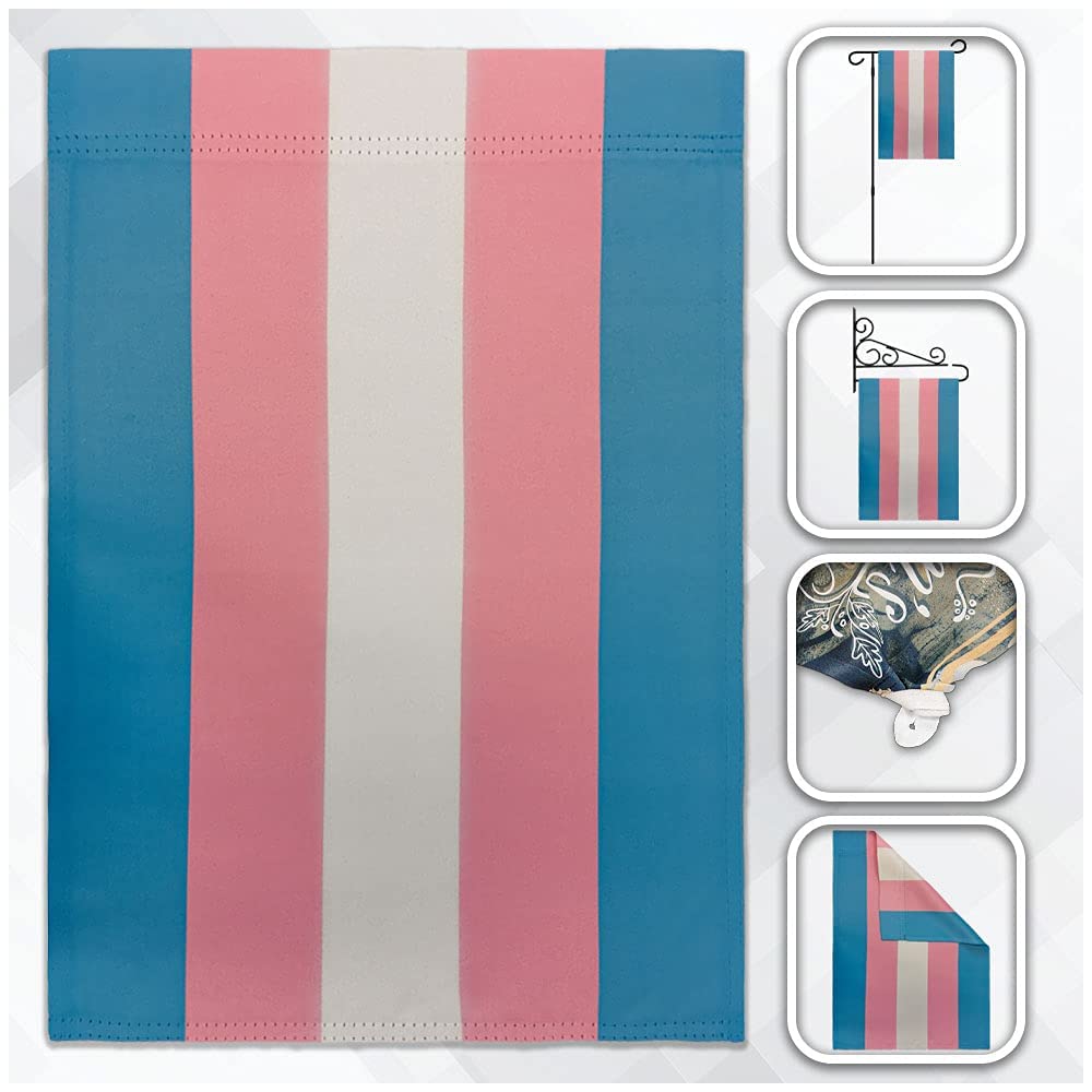 12x18 Double Sided Transgender LGBT+ Pride Garden Flag - Rainbow LGBTQ+ Yard Decoration for Porch, Garden & Home Decor | Perfect for Pride Month, Parades & Ally Support