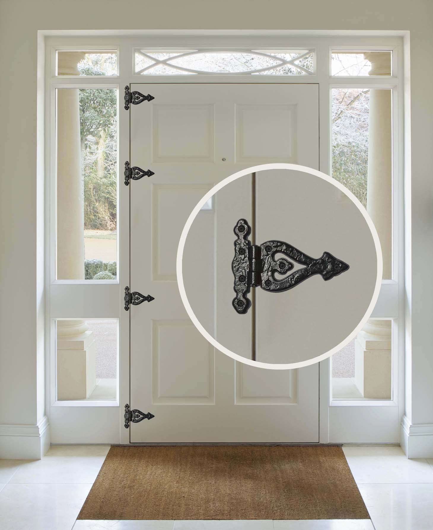 Heavy Duty 2-Piece Black Matte T Hinge Set for Wooden Fences, Barn Doors & Shed Doors - Outdoor Gate Hinges with Rust-Resistant Finish - Perfect for Farmhouse, Garden Gates and Backyard Fencing Projects