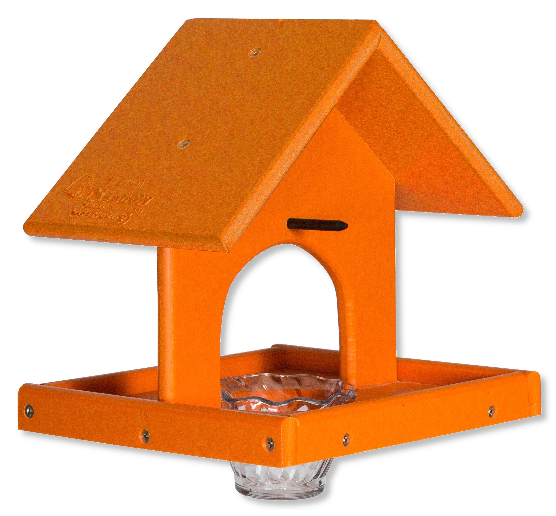 Amish-Made Plastic Poly Hanging Oriole Bird Feeder with Nectar Cup & Fruit Holder - Outdoor Garden Decor for Attracting Orioles (Orange) - Perfect for Backyard Birdwatching and Wildlife Enthusiasts