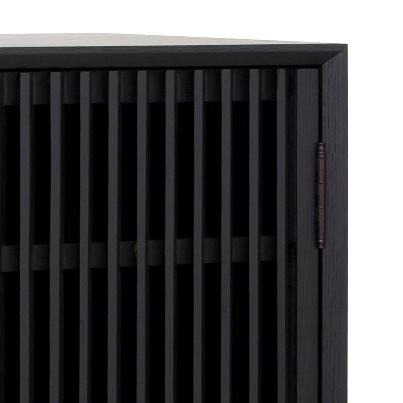 ASLOG 90cm Tall Sideboard Cabinet - Modern Black Buffet Storage for Dining Room & Living Room | Perfect for Home Organization & Stylish Decor