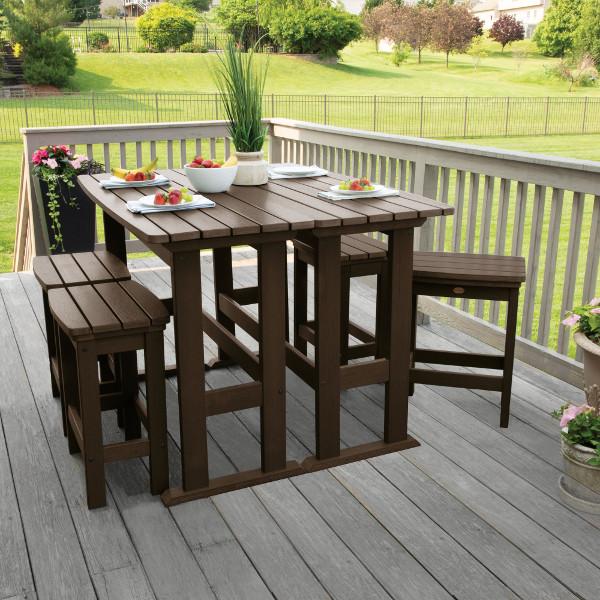 Lehigh 6-Piece Counter Height Balcony Patio Set - Outdoor Dining & Relaxing Furniture for Small Spaces
