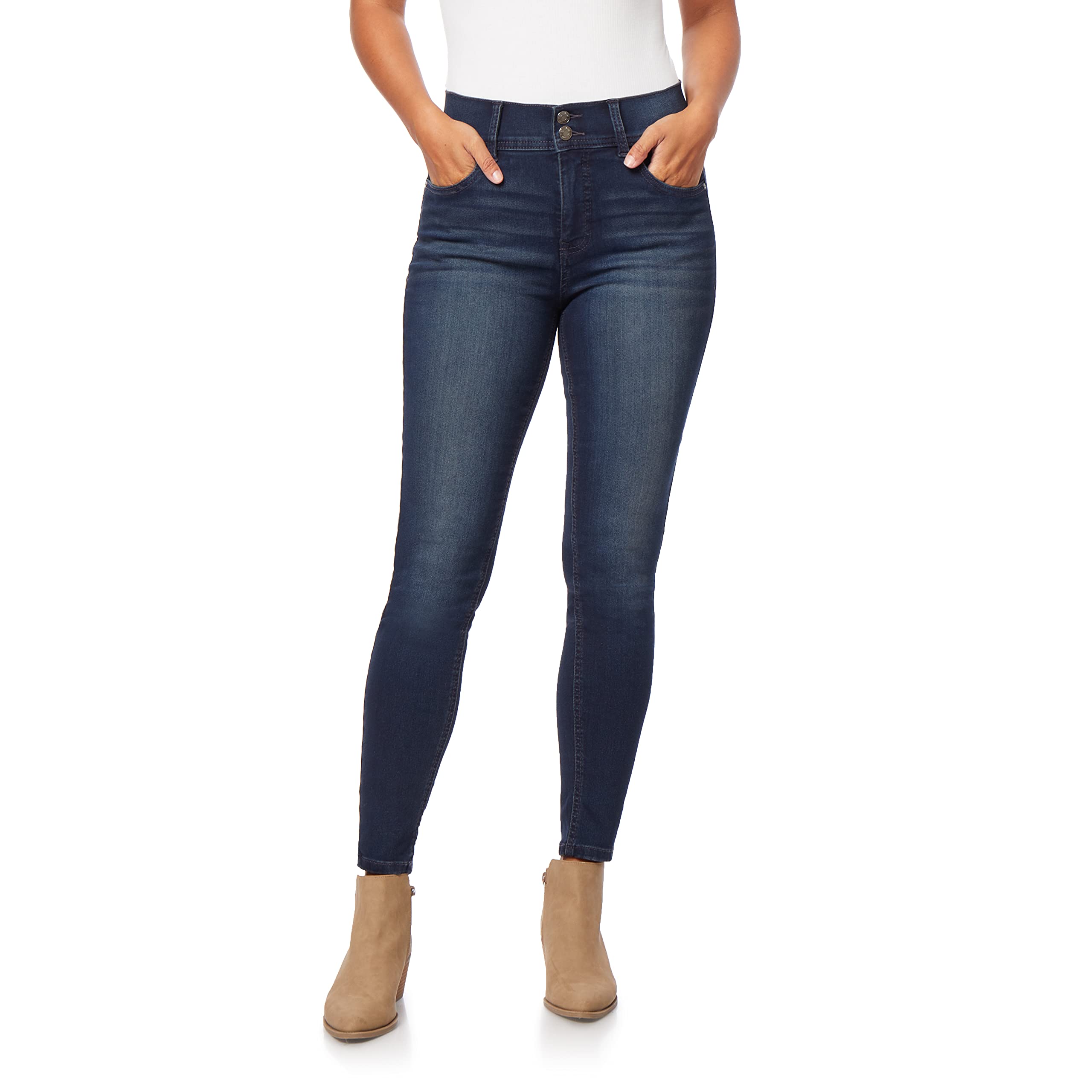 Angels Forever Young Women's Curvy Skinny Jeans - High Waist Stretch Denim Pants for Plus Size | Perfect for Casual Outfits, Date Nights & Office Wear