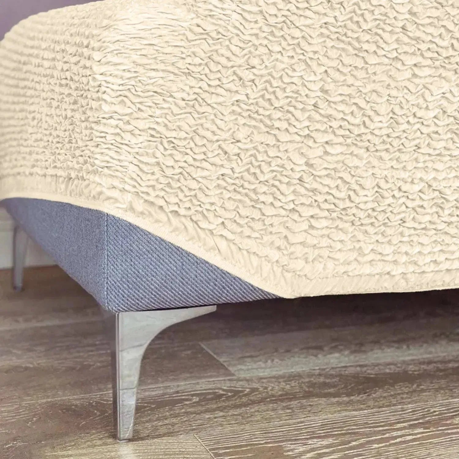 Ottoman Slipcover Medium - Mille Righe Collection - Stretchable Furniture Cover for Living Room, Bedroom & Office Decor