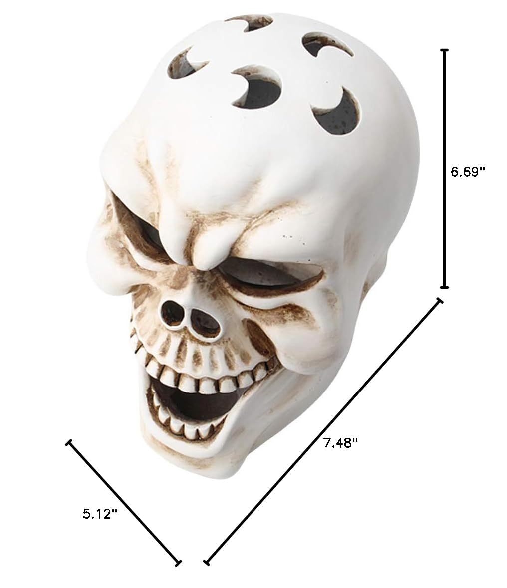 Resin Skull Tea Light Candle Holder - Halloween Decor, Gothic Home Decor, Spooky Party Supplies - Perfect for Halloween Parties, Home Decor, and Gothic Themed Events