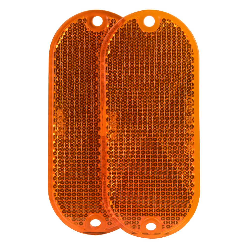 Amber Stick-On Reflectors 2 Pack - for Trailers & Towing Safety