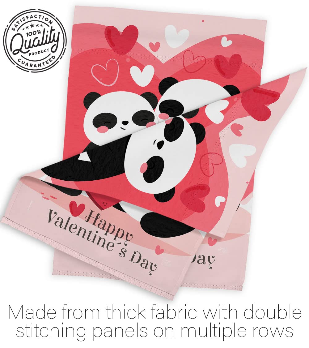 Panda Love Garden Flag - Valentine's Spring Decor for Yard & Home
