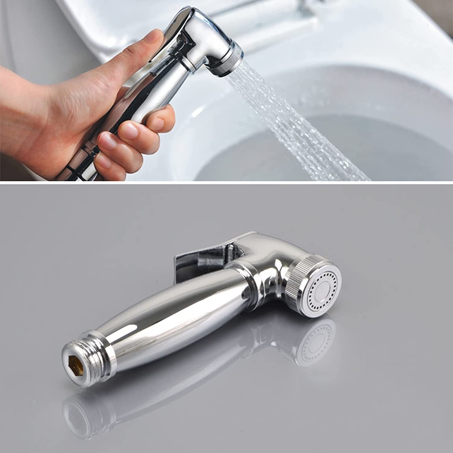 **Brass Handheld Bidet Sprayer for Toilet - Hot & Cold Water Portable Faucet with 1.5m Hose - Perfect for Feminine Hygiene, Baby Cloth Diaper Cleaning, Pet Washing & Bathroom Use**