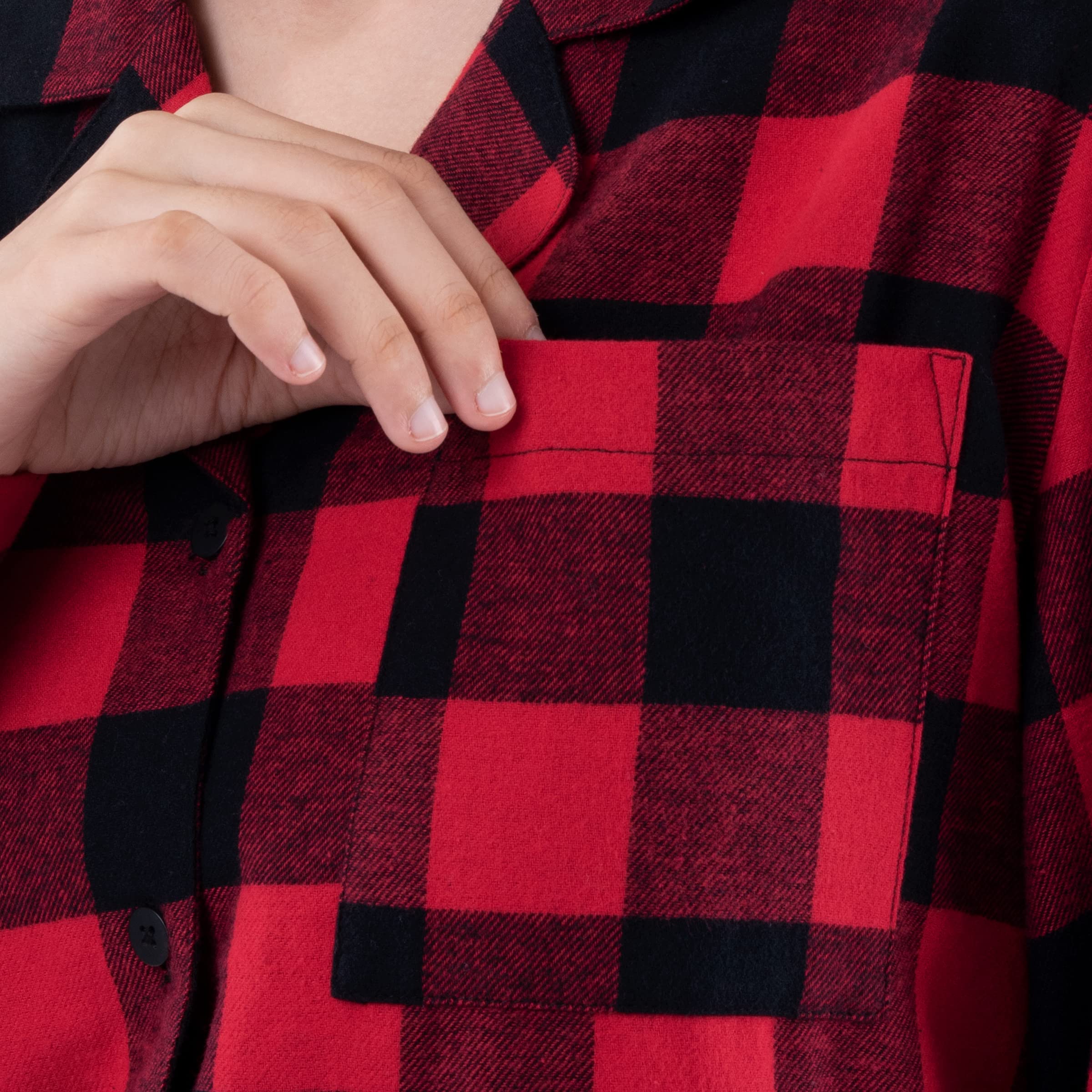 Fruit of the Loom Women's Soft Flannel Sleep Shirt - Cozy Long Sleeve Nightwear for Winter & Lounge Wear at Home