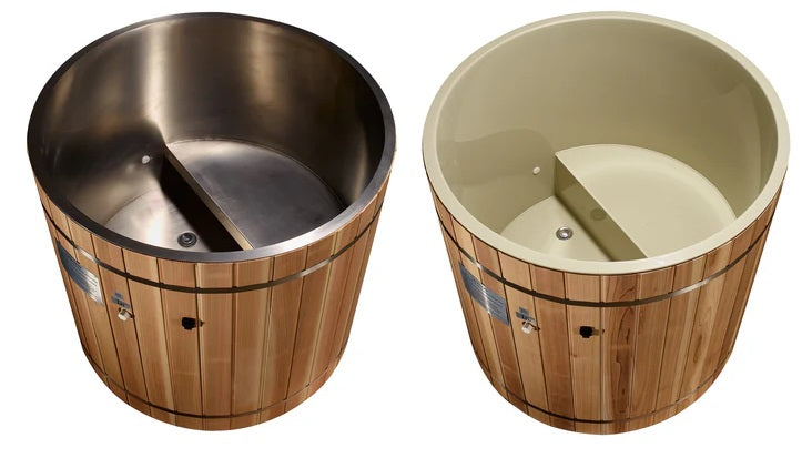 Premium Cold Therapy Pacific Cedar Barrel with Marine Grade 316 Stainless Steel Interior - Perfect for Post-Workout Recovery, Spa Relaxation & Hydrotherapy at Home