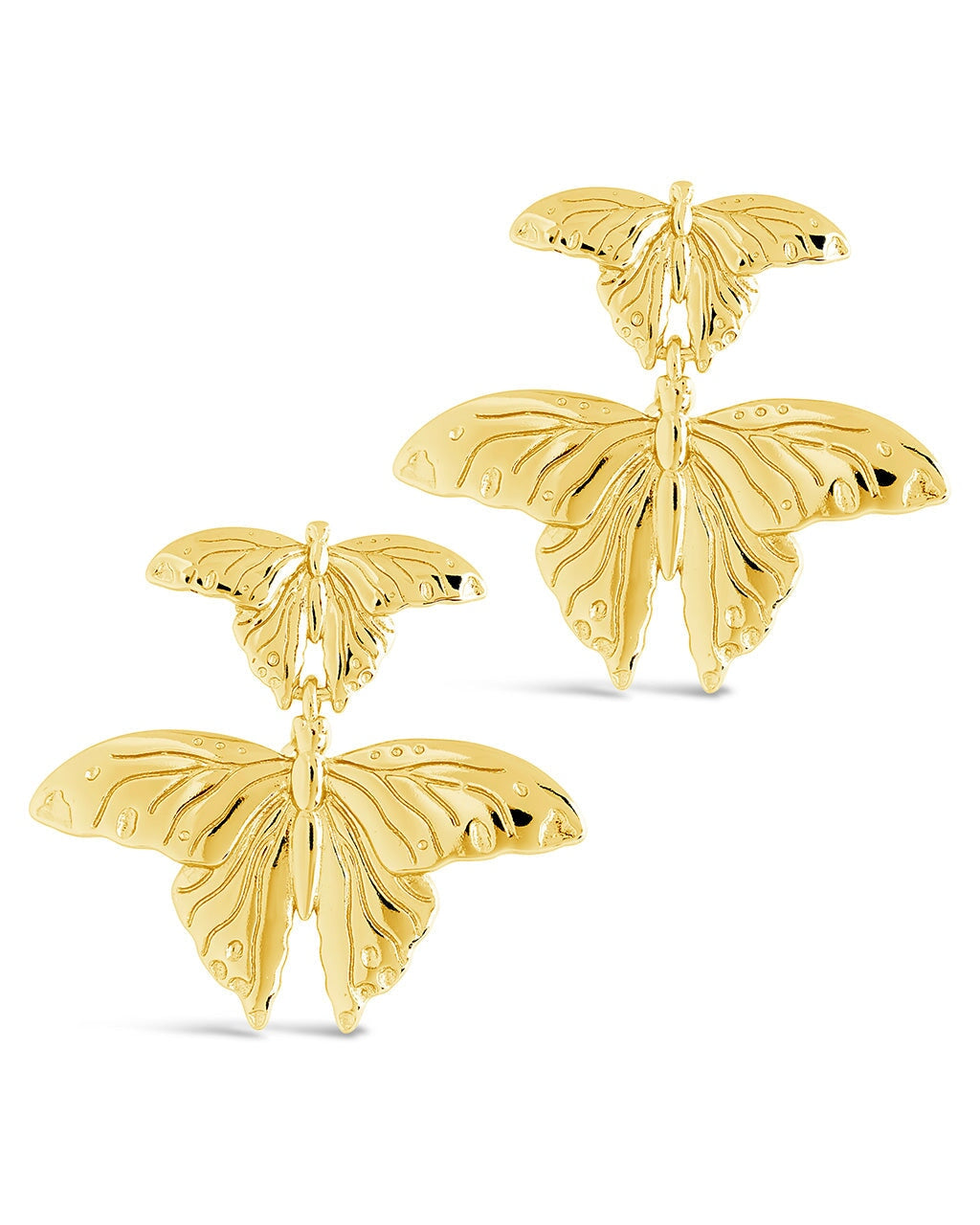Rowena Butterfly Drop Stud Earrings for Women - Elegant Gold Plated Dangle Earrings for Daily Wear, Party & Wedding - Hypoallergenic Fashion Jewelry Gift