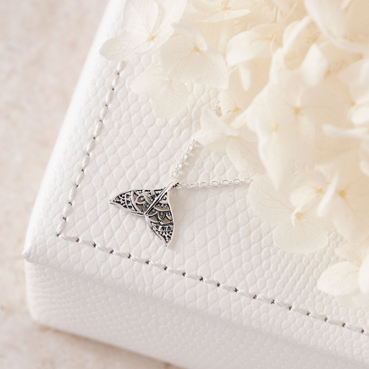 Dainty Mandala Dolphin Tail Necklace - Elegant Boho Pendant for Women, Sterling Silver Jewelry Gift for Her | Perfect for Beach Vacations, Yoga & Spiritual Healing