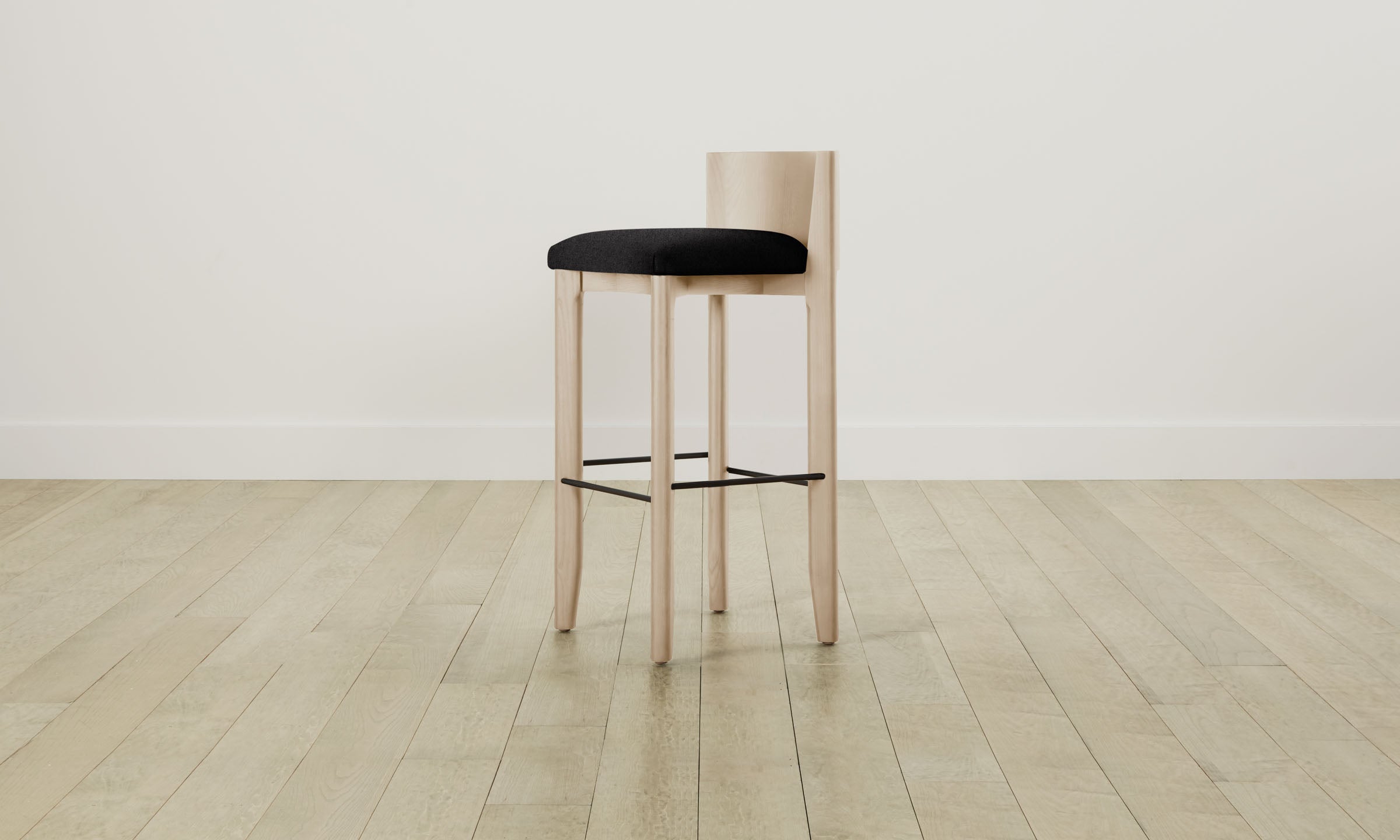 Premium Italian Brushed Wool Bar Stools - The Delancey Counter Height Stool Set for Kitchen Island, Breakfast Nook & Home Bar (Pepper Color) - Modern Comfortable Seating for Dining & Entertaining